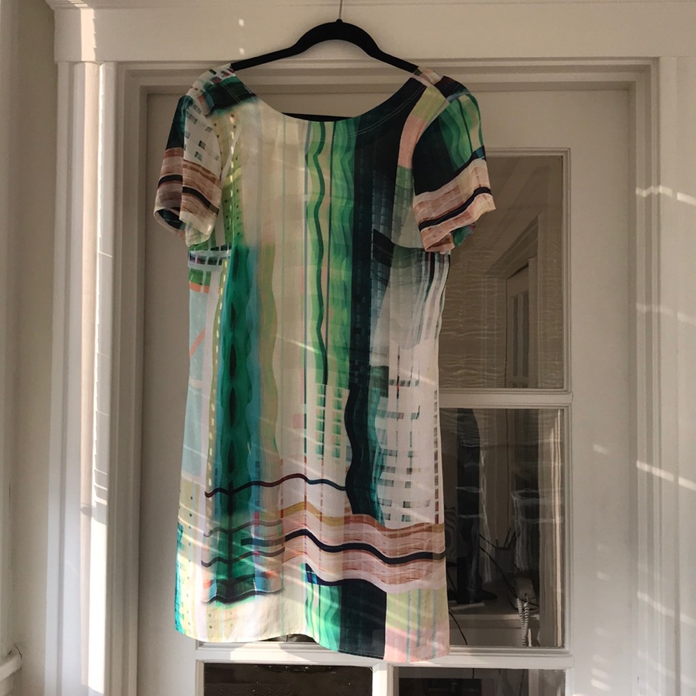 Stitch Fix Lavender Brown abstract  print dress